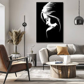 Malen nach Zahlen Schwarz-weiß Kunst Frau Porträt